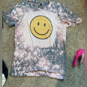 Tie Dye Smily Face Graphic Tee